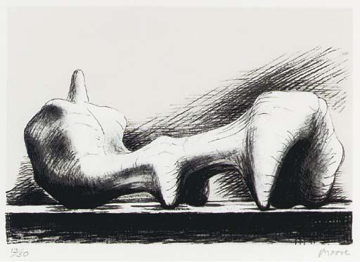 Wikoo.org - موسوعة الفنون الجميلة - اللوحة، العمل الفني Henry Moore - Reclining Figure 7
