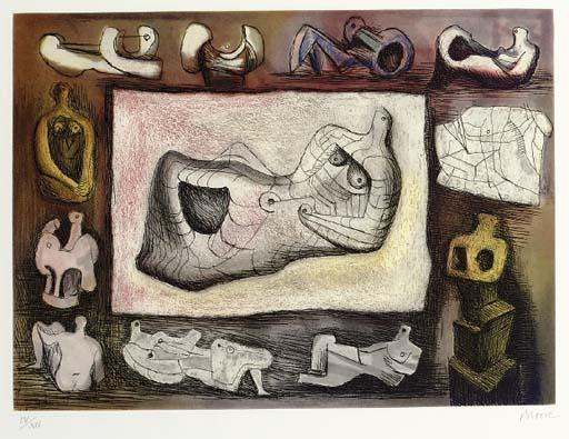 Wikioo.org - สารานุกรมวิจิตรศิลป์ - จิตรกรรม Henry Moore - Sculptural Ideal 5