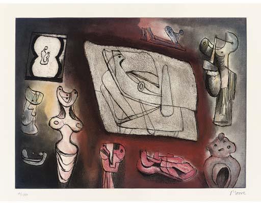 Wikioo.org - Bách khoa toàn thư về mỹ thuật - Vẽ tranh, Tác phẩm nghệ thuật Henry Moore - Sculptural Ideas 7