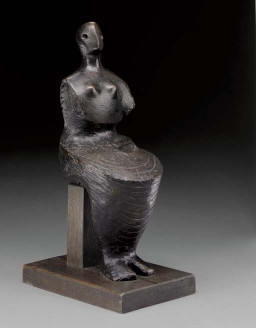 Wikioo.org – La Enciclopedia de las Bellas Artes - Pintura, Obras de arte de Henry Moore - Figura asentada Sin brazos