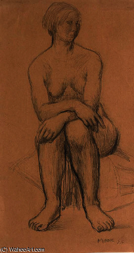 WikiOO.org - Енциклопедия за изящни изкуства - Живопис, Произведения на изкуството Henry Moore - Seated Girl 1