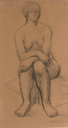 WikiOO.org - Encyclopedia of Fine Arts - Maalaus, taideteos Henry Moore - Seated girl