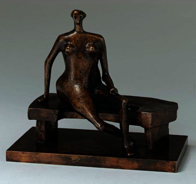 Wikioo.org – La Enciclopedia de las Bellas Artes - Pintura, Obras de arte de Henry Moore - mujer sentada enestado  cruzado  pies