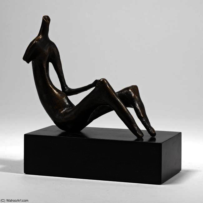 Wikioo.org – L'Enciclopedia delle Belle Arti - Pittura, Opere di Henry Moore - donna seduta mille  braccio