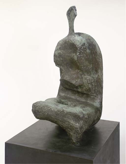 WikiOO.org - Encyclopedia of Fine Arts - Lukisan, Artwork Henry Moore - Seated Woman; Thin Neck