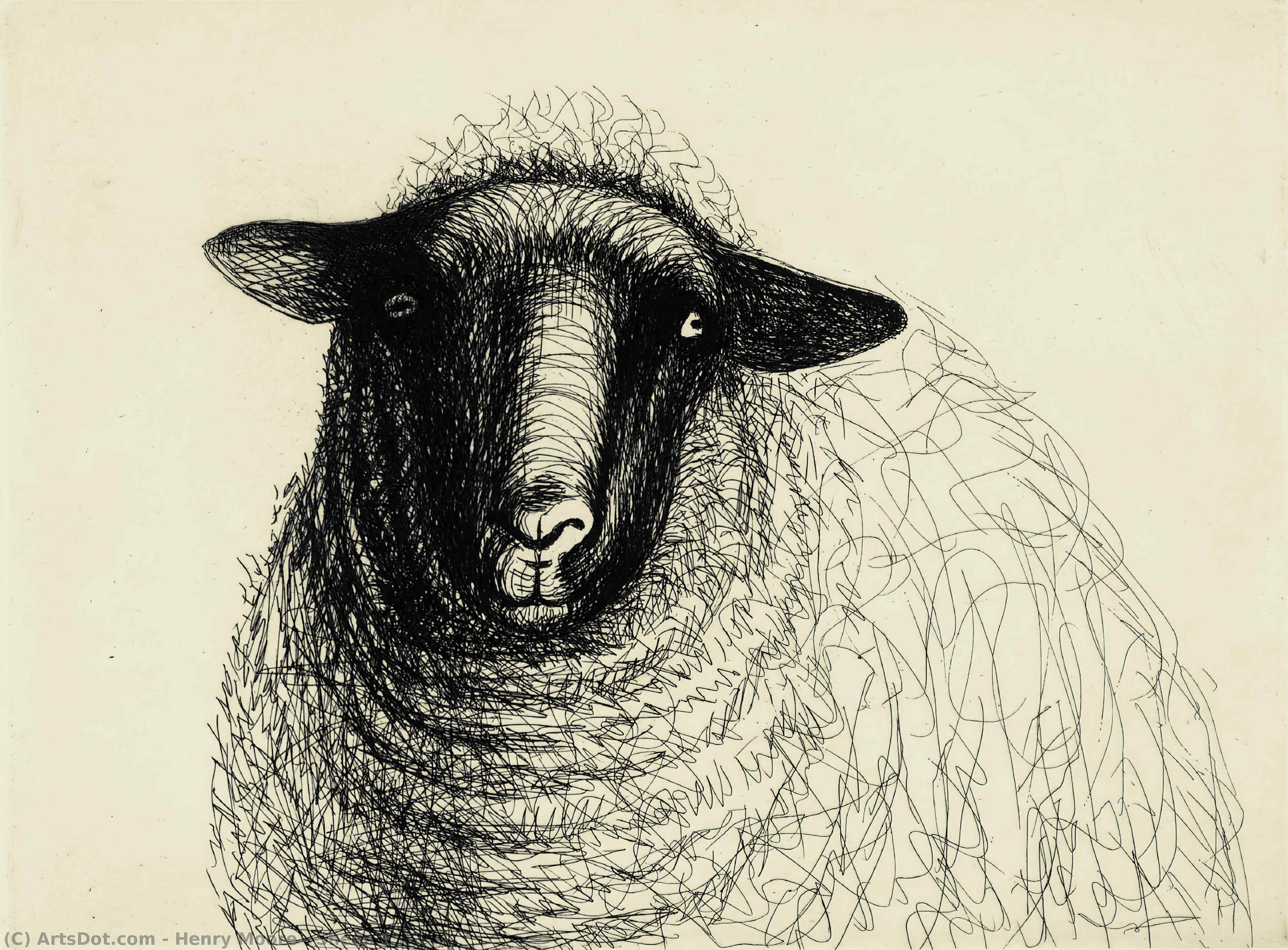 WikiOO.org - Encyclopedia of Fine Arts - Maľba, Artwork Henry Moore - Sheep 1