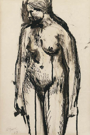 WikiOO.org - Енциклопедия за изящни изкуства - Живопис, Произведения на изкуството Henry Moore - Standing female nude