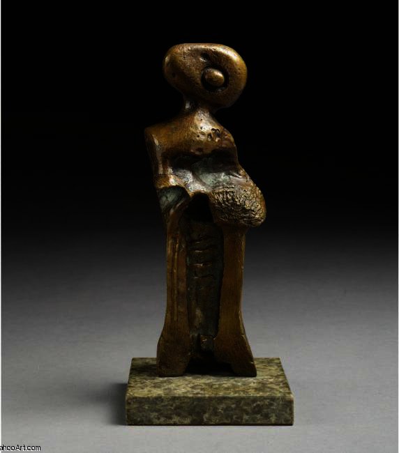 Wikioo.org - สารานุกรมวิจิตรศิลป์ - จิตรกรรม Henry Moore - Standing Girl. Bonnet And Muff