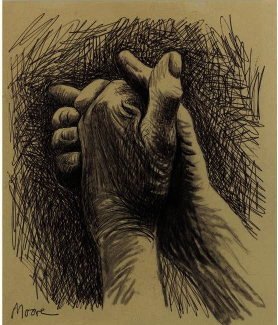 Wikioo.org - สารานุกรมวิจิตรศิลป์ - จิตรกรรม Henry Moore - The Artist's Hands