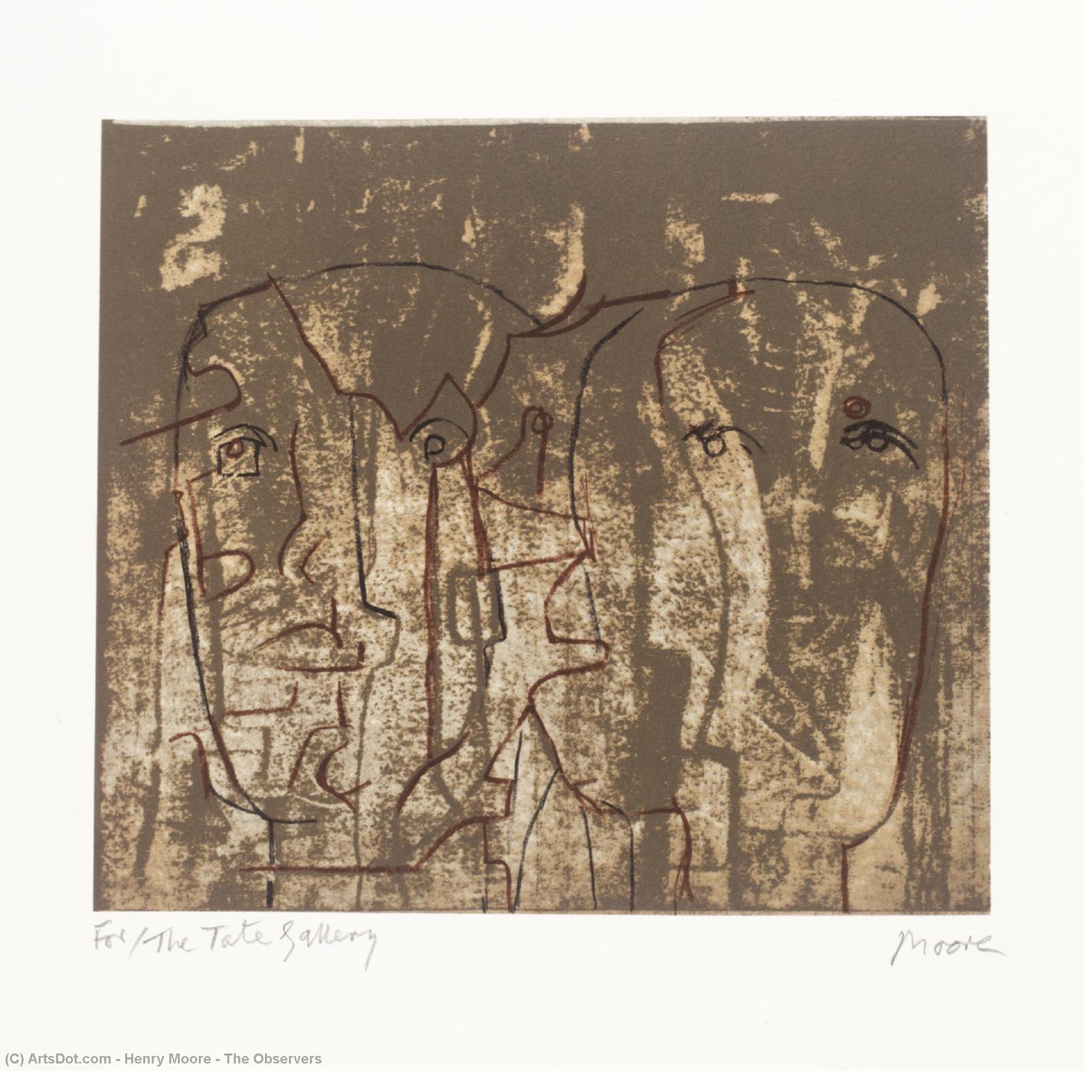 Wikioo.org – La Enciclopedia de las Bellas Artes - Pintura, Obras de arte de Henry Moore - Los observadores