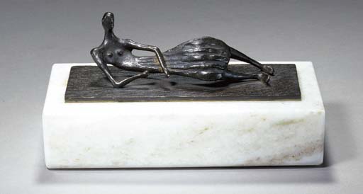 Wikoo.org - موسوعة الفنون الجميلة - اللوحة، العمل الفني Henry Moore - Thin Reclining Figure