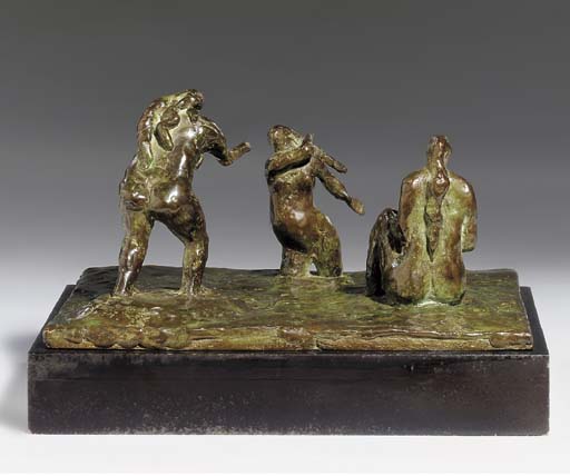 Wikoo.org - موسوعة الفنون الجميلة - اللوحة، العمل الفني Henry Moore - Three Bathers, After Cézanne