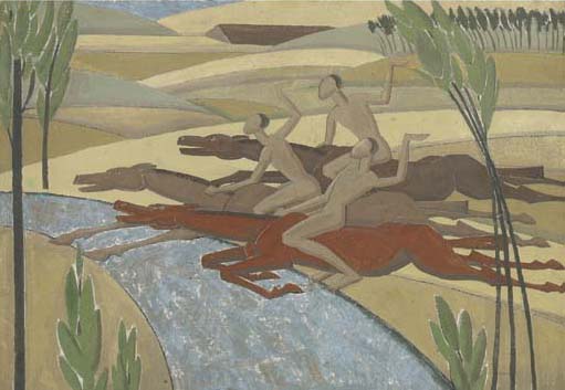 Wikoo.org - موسوعة الفنون الجميلة - اللوحة، العمل الفني Henry Moore - Three Horsemen