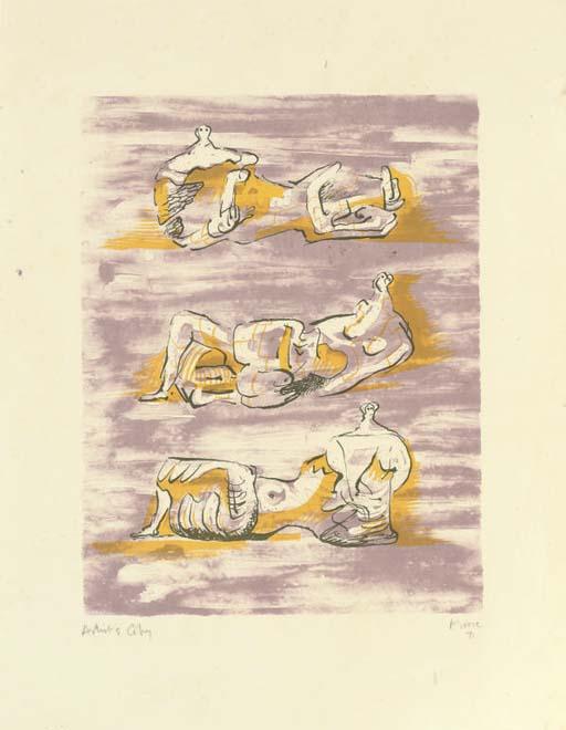 WikiOO.org - 백과 사전 - 회화, 삽화 Henry Moore - Three Reclining Figures 2