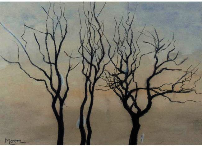 WikiOO.org - Encyclopedia of Fine Arts - Schilderen, Artwork Henry Moore - Three Trees