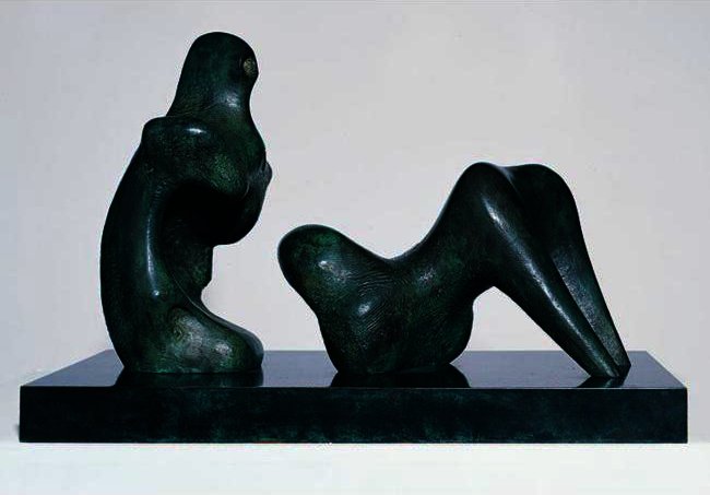 Wikioo.org - Bách khoa toàn thư về mỹ thuật - Vẽ tranh, Tác phẩm nghệ thuật Henry Moore - Two Piece Reclining Figure; Armless