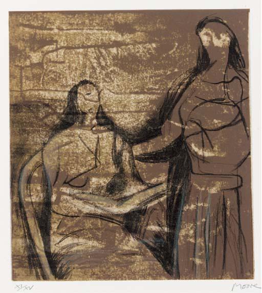 WikiOO.org - Encyclopedia of Fine Arts - Maleri, Artwork Henry Moore - Visitation
