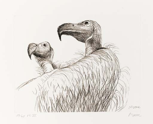 Wikioo.org – L'Enciclopedia delle Belle Arti - Pittura, Opere di Henry Moore - Avvoltoi