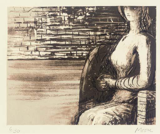 WikiOO.org - Encyclopedia of Fine Arts - Målning, konstverk Henry Moore - Woman with clasped hands
