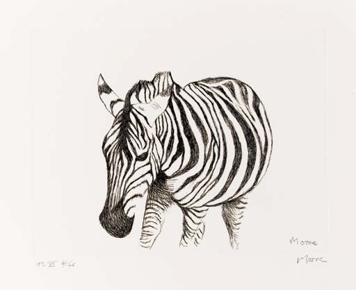 Wikoo.org - موسوعة الفنون الجميلة - اللوحة، العمل الفني Henry Moore - Zebra
