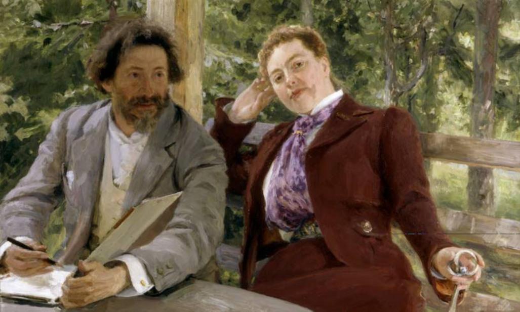 WikiOO.org - Enciclopédia das Belas Artes - Pintura, Arte por Ilya Yefimovich Repin - Double Portrait of Natalia Nordmann and Ilya-Repin