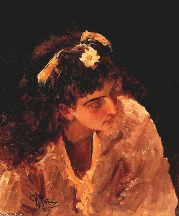 Wikioo.org - The Encyclopedia of Fine Arts - Painting, Artwork by Ilya Yefimovich Repin - Head of woman (study)