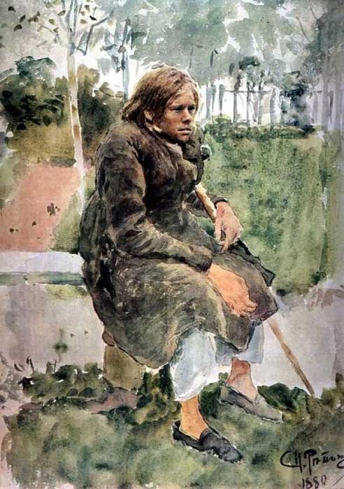 Wikioo.org - The Encyclopedia of Fine Arts - Painting, Artwork by Ilya Yefimovich Repin - Hunchback (study)
