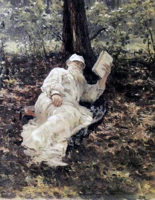 WikiOO.org - Енциклопедія образотворчого мистецтва - Живопис, Картини
 Ilya Yefimovich Repin - Leo Tolstoy in the forest