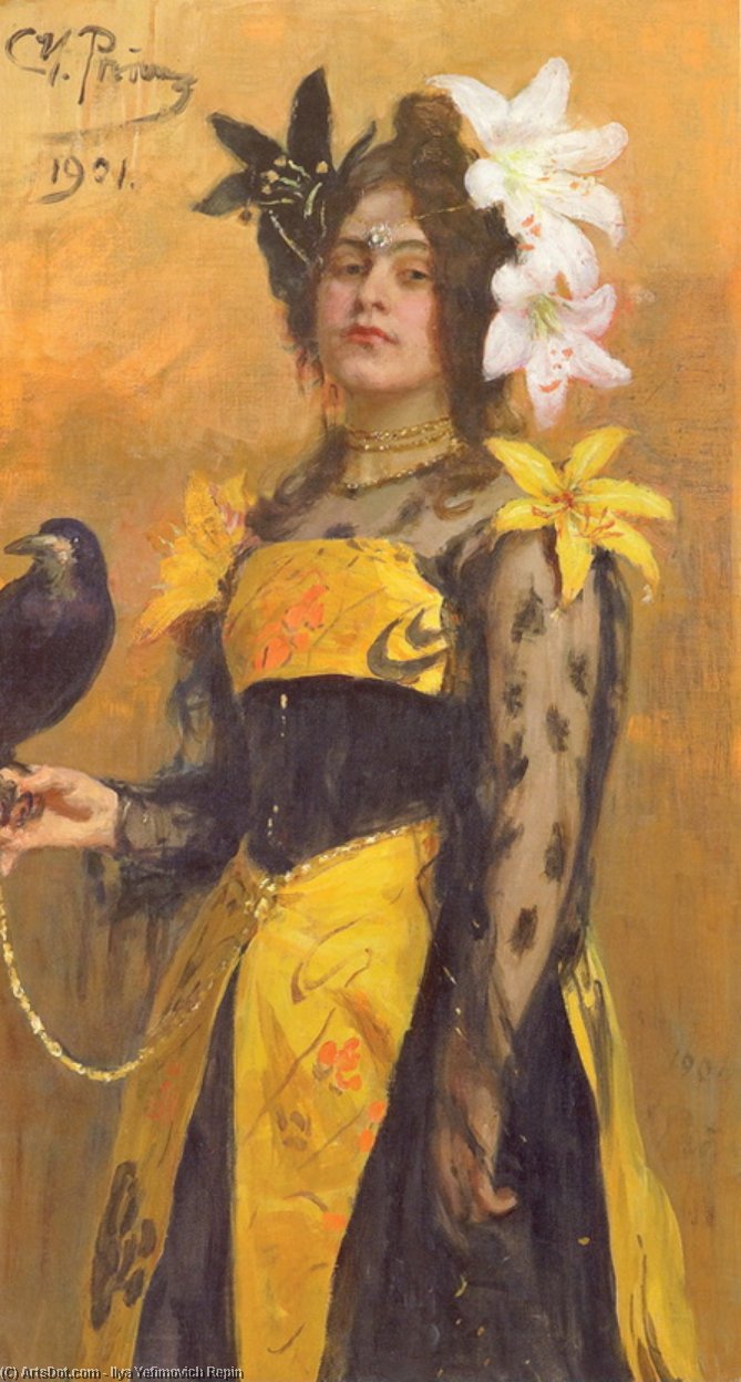 WikiOO.org - 백과 사전 - 회화, 삽화 Ilya Yefimovich Repin - Portrait of Lydia Kuznetsova