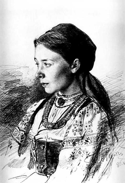 Wikioo.org - The Encyclopedia of Fine Arts - Painting, Artwork by Ilya Yefimovich Repin - Portrait of Maria Artsybasheva