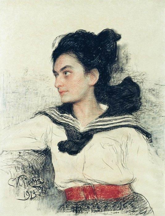 WikiOO.org - Encyclopedia of Fine Arts - Målning, konstverk Ilya Yefimovich Repin - Portrait of Maria Osipovna Lowenfeld