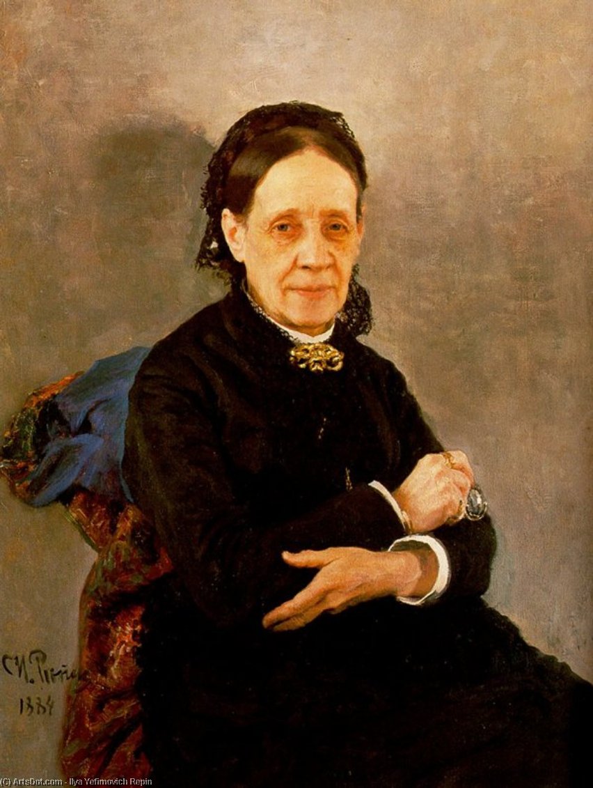WikiOO.org - Enciklopedija dailės - Tapyba, meno kuriniai Ilya Yefimovich Repin - Portrait of Nadezhda Stasova