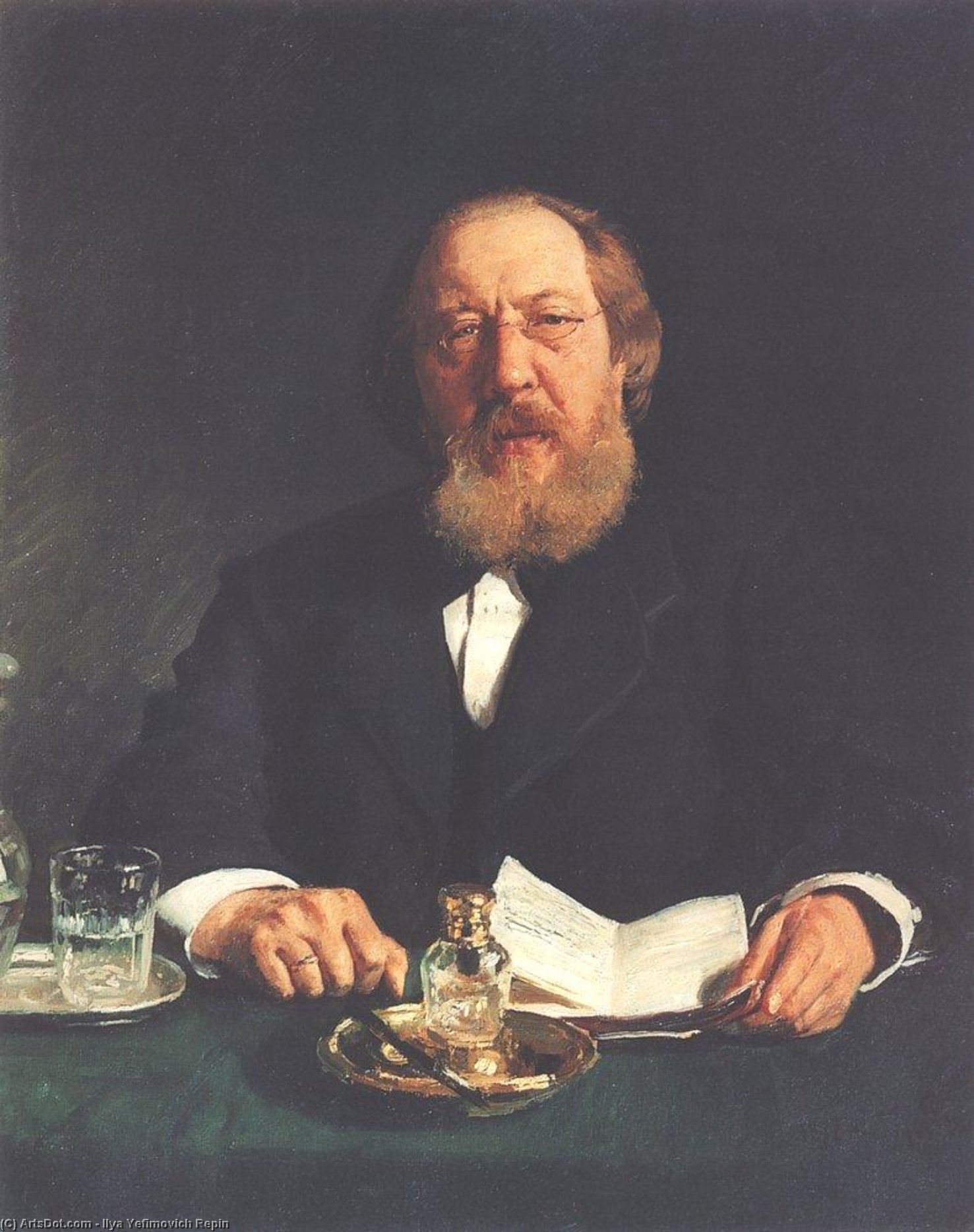 Wikioo.org - The Encyclopedia of Fine Arts - Painting, Artwork by Ilya Yefimovich Repin - Portrait of poet and slavophile Ivan Sergeyevich Aksakov