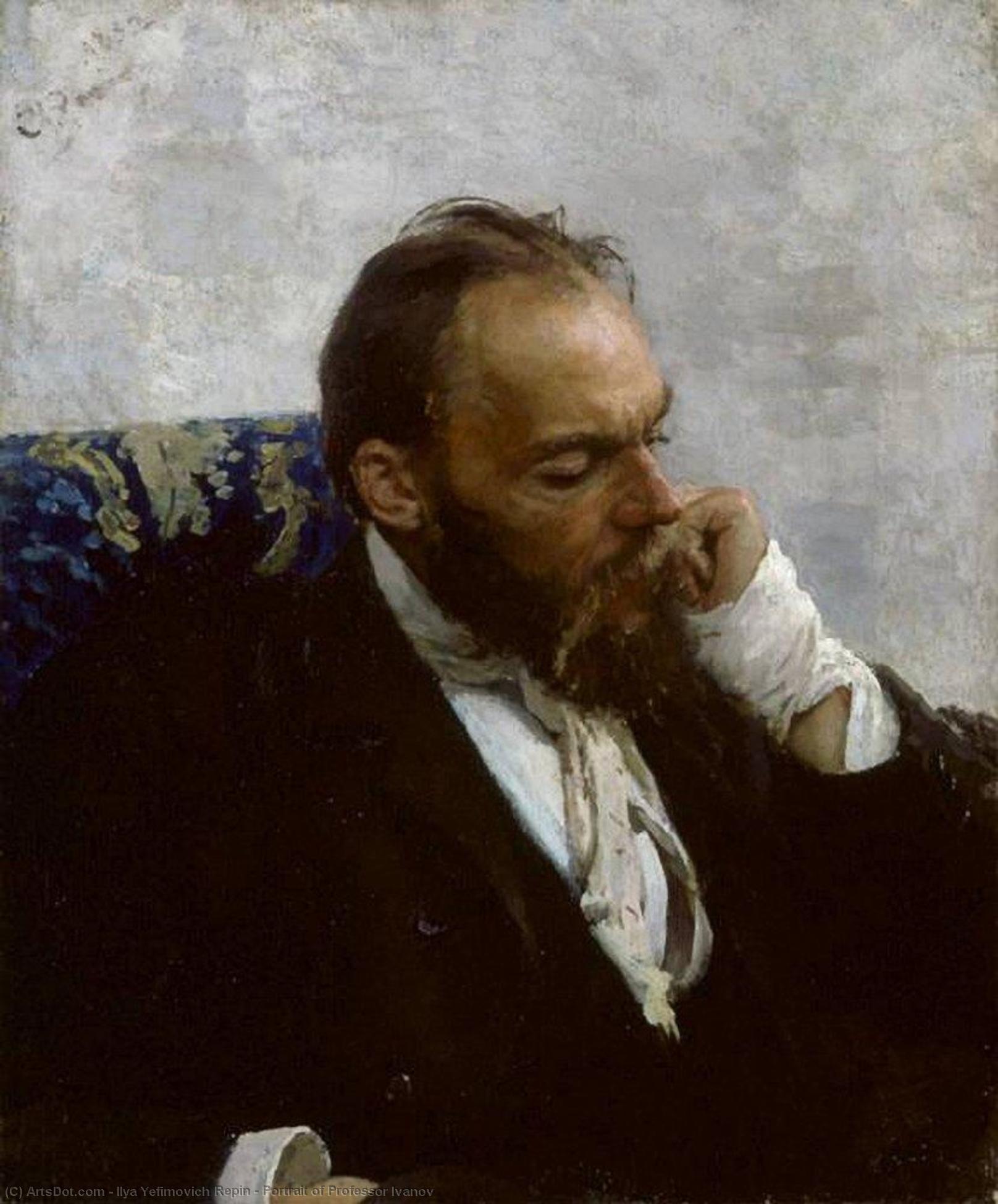 WikiOO.org - 백과 사전 - 회화, 삽화 Ilya Yefimovich Repin - Portrait of Professor Ivanov