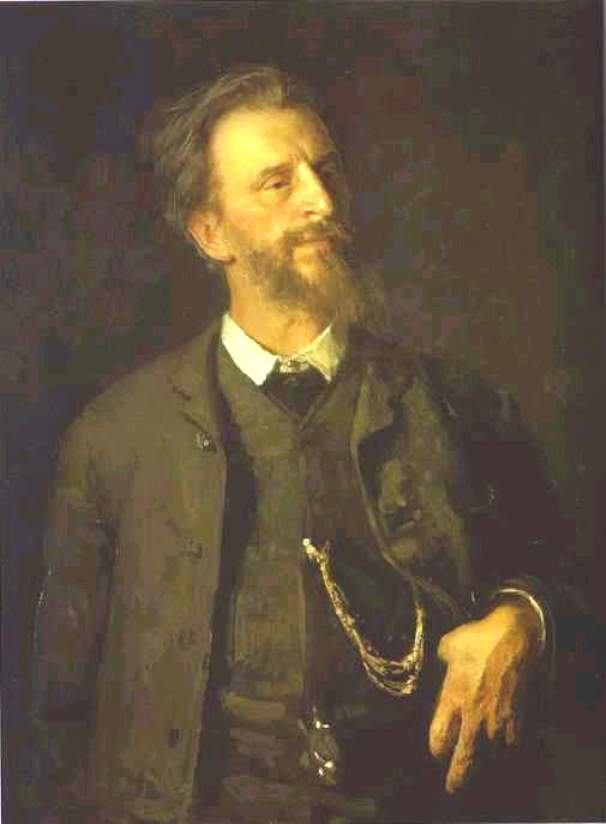 WikiOO.org - Enciklopedija dailės - Tapyba, meno kuriniai Ilya Yefimovich Repin - Portrait of the Artist Grigory Myasoedov
