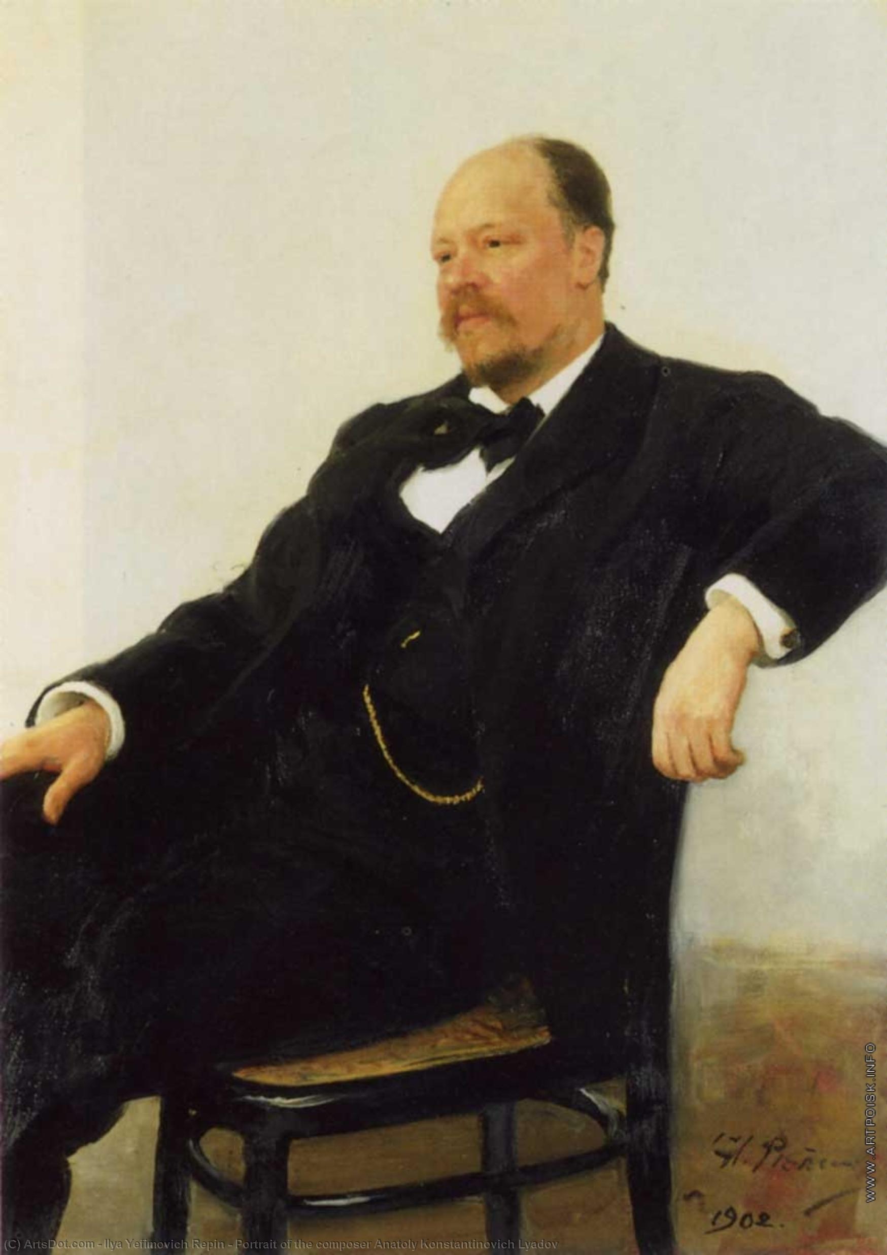 WikiOO.org - Εγκυκλοπαίδεια Καλών Τεχνών - Ζωγραφική, έργα τέχνης Ilya Yefimovich Repin - Portrait of the composer Anatoly Konstantinovich Lyadov