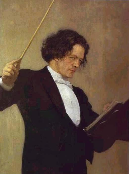 WikiOO.org - 백과 사전 - 회화, 삽화 Ilya Yefimovich Repin - Portrait of the Composer Anton Rubinstein