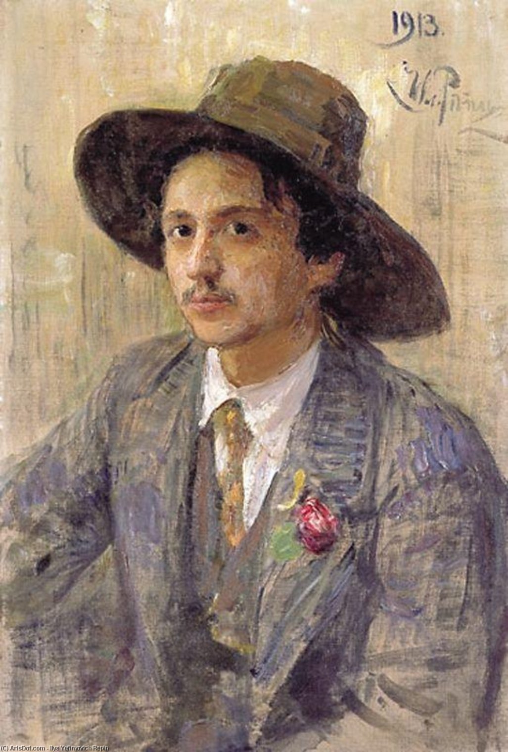 Wikioo.org – L'Encyclopédie des Beaux Arts - Peinture, Oeuvre de Ilya Yefimovich Repin - Portrait du peintre Isaak Brodsky Izrailevich
