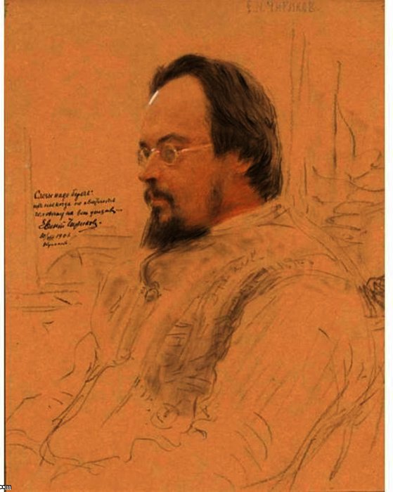 WikiOO.org - Encyclopedia of Fine Arts - Maleri, Artwork Ilya Yefimovich Repin - Portrait of writer Yevgeny Nikolayevich Chirikov