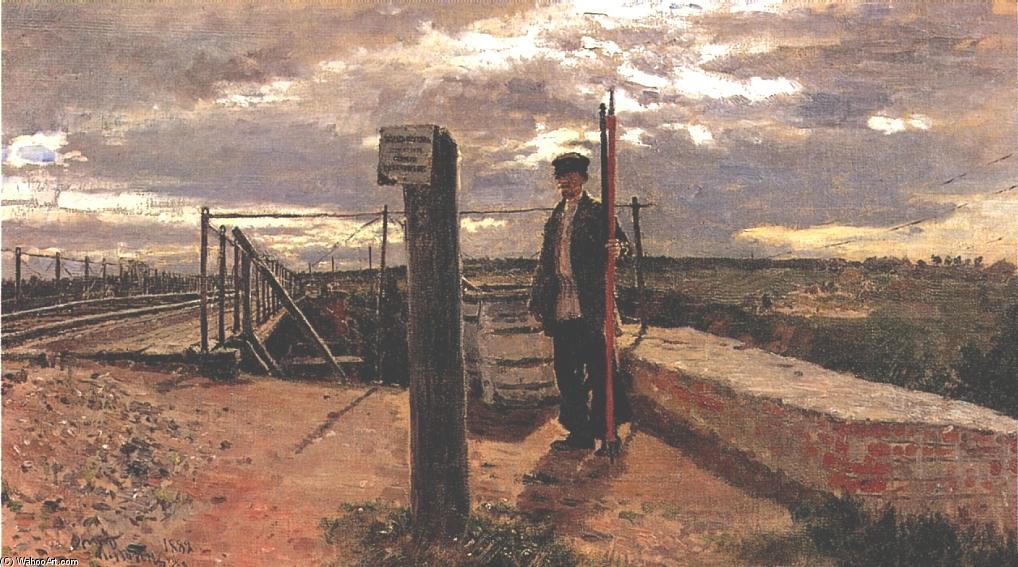 WikiOO.org - Encyclopedia of Fine Arts - Maľba, Artwork Ilya Yefimovich Repin - Railway watchman