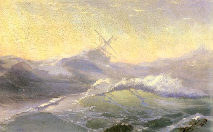 WikiOO.org - Güzel Sanatlar Ansiklopedisi - Resim, Resimler Ivan Aivazovsky - Bracing The Waves