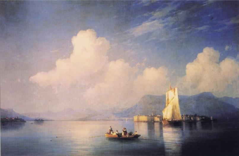 Wikioo.org - The Encyclopedia of Fine Arts - Painting, Artwork by Ivan Aivazovsky - Lake Maggiore in the Evening