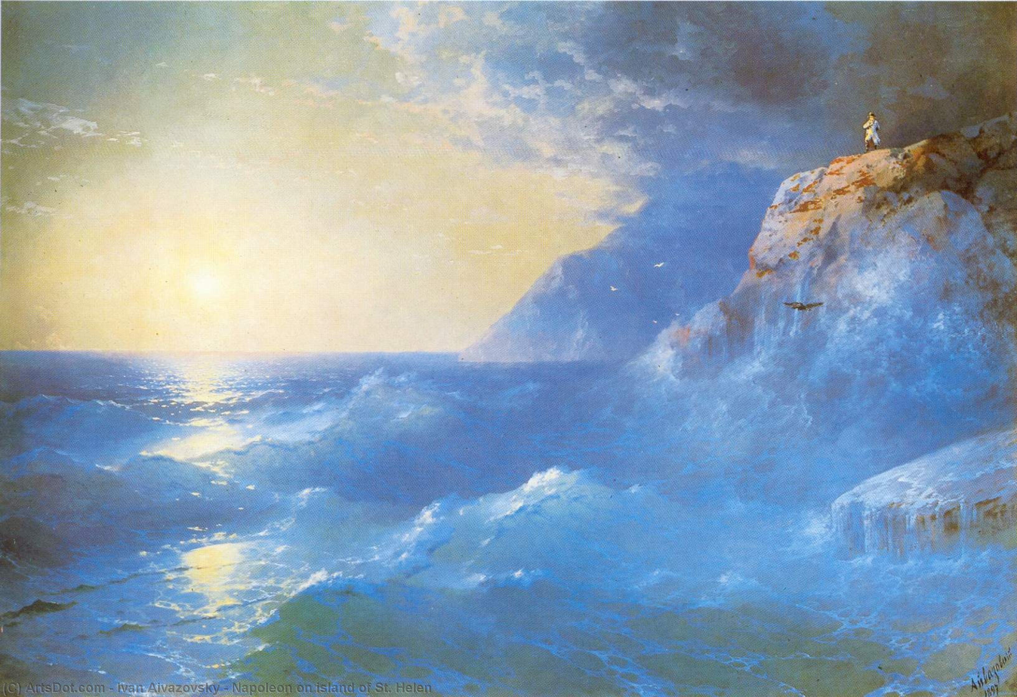 WikiOO.org - Encyclopedia of Fine Arts - Maleri, Artwork Ivan Aivazovsky - Napoleon on island of St. Helen