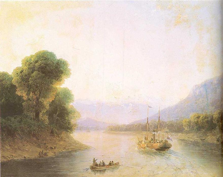 Wikioo.org - The Encyclopedia of Fine Arts - Painting, Artwork by Ivan Aivazovsky - River Rioni. Georgia