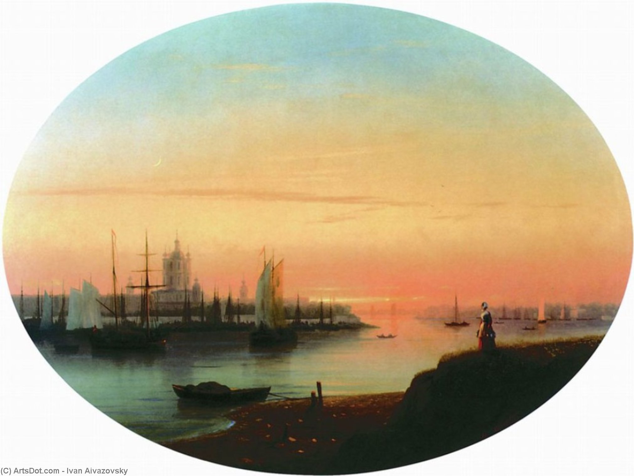 Wikioo.org - The Encyclopedia of Fine Arts - Painting, Artwork by Ivan Aivazovsky - Smolny Convent Sunseat