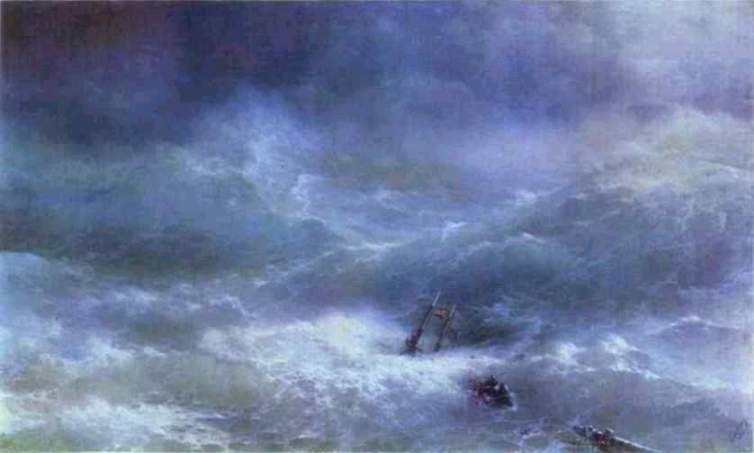 Wikioo.org – La Enciclopedia de las Bellas Artes - Pintura, Obras de arte de Ivan Aivazovsky - Tormenta 1