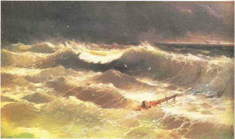 WikiOO.org - Encyclopedia of Fine Arts - Maleri, Artwork Ivan Aivazovsky - Tempest 1