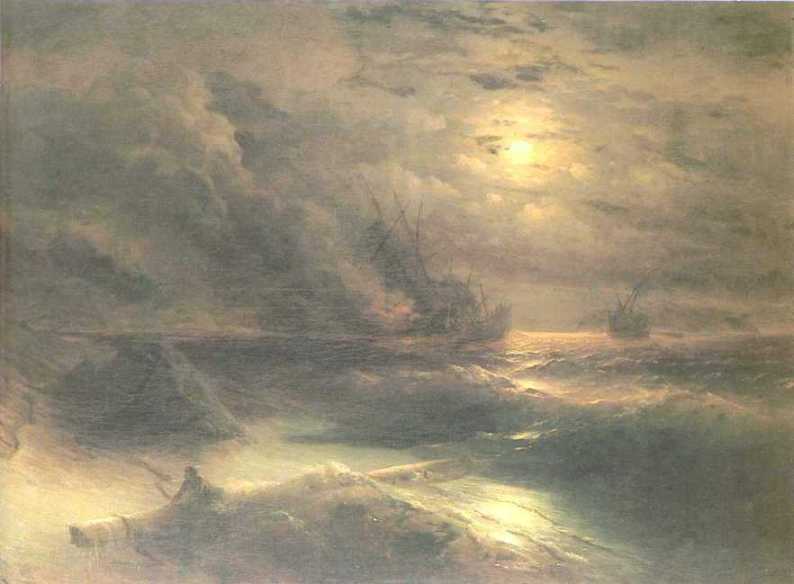 WikiOO.org - Enciclopedia of Fine Arts - Pictura, lucrări de artă Ivan Aivazovsky - Tempest by cape Aiya 1