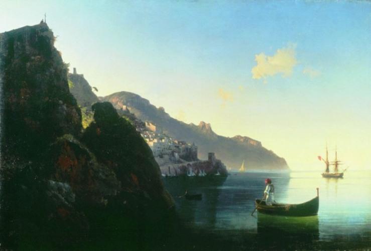 Wikioo.org - The Encyclopedia of Fine Arts - Painting, Artwork by Ivan Aivazovsky - The seashore of Amalfi