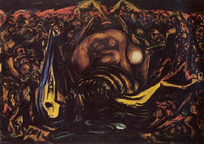 Wikioo.org – La Enciclopedia de las Bellas Artes - Pintura, Obras de arte de Jackson Pollock - Calvo mujer  enestado  Esqueleto